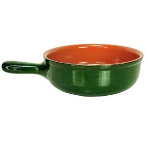 Terracotta Piral Albisola Cookware Saucier Pan Hunter Green Italy Italian 8.5